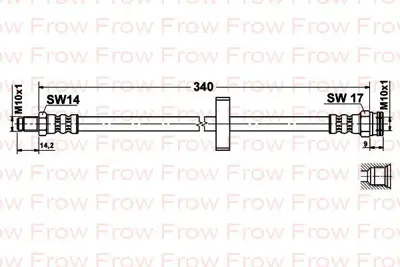 FROW 2651118001 Arka Fren Hortumu 340mm Jumper 1 - 2  Boxer 1 - 2  Ducato 1 - 2  98 - 06 480672 70464 71135 815015234 335404E1 F5500 172888B GBH1219 BH778538 4806C7