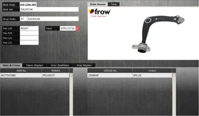 FROW 2641206005 Salıncak Sag Peugeot P508 Rxh 9677547880 500058 FL10419G 211546 2109101 94331179 5703825SX 53871 97PU12735 961312735