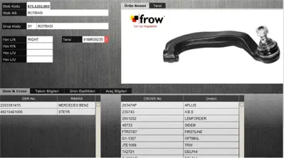 FROW 4751202003 Rot Bası Sag Mercedes W211 2002- G11367 2601202 2203381415 58586 MEES14842 10944586 M1001 9109236 850023137 49733