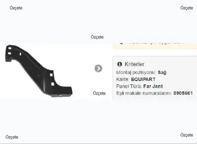 FROW 2671636002 Far Bağlantı Sacı Sağ Partner/Berlıngo 08/11 7213WQ 905662 CI9183403 697282 4013612 PG9083403 11280369 1128229C 9321074 ACI0905662
