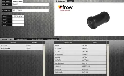 FROW 5041719001 Salıncak Burcu Ford Transıt 85- 6517356 F85135 985232 8706787 9001772 FDBS097 50600010 TD519W SB303 FDSB4509