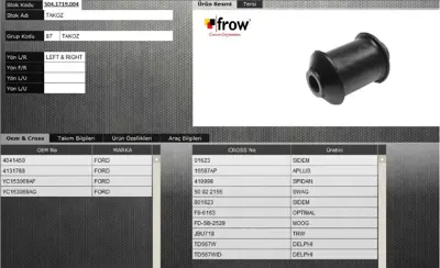 FROW 5041719004 Salıncak Burcu Ford Transıt 00- 16587AP 4041450 3777101 1495713 43476 4813 GM5115 50339 VKDS334012 TOP02510163
