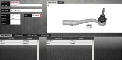 FROW 2771202002 Rot Bası Sol Peugeot P1007 C3 02 - 9100598110 381761 CIES14932 108856 4209517 7670028 TA3242 5309739 25978AP 40160200004HD