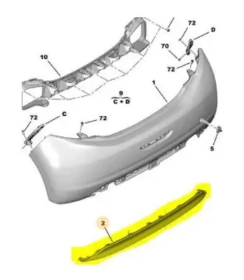 FROW 2851623013 Arka Tampon Orta Bandı 208 1607259880 365689NA PG3261861 20812620 5511005509970P 4034509 PG3261851 5509967 P5413 ACI4034509