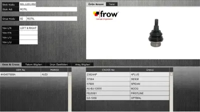 FROW 6611201002 Rotıl Alt Sag Sol Audı A8 4h 2009- 4H0407689A FAS0210 5044760 CBJ19013 NST0210 LVSJ1217 1103001 37084 115286 SJ0111