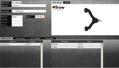 FROW 5511206046 Salıncak Sag Toyota Hılux Iıı Pıckup Kun Tgn Lan Ggn  486100K010 486300K010 2021213 LVSA985 FCA6975 4007533 TC2819 TC2820 SS10181 SCA9137