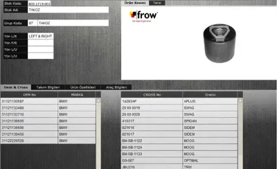 FROW 8031719001 Salıncak Burcu Bmw E34 5 Serısı BMSB1122 1210182 20924 1215255 3343 50463 FL577J 27139 FSK5932 515000278