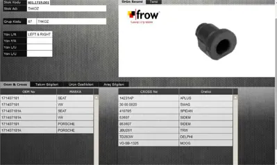 FROW 4011719001 Salıncak Burcu Volkswagen Golf I 171407181 191407181A VKDS331042 L29816 171407181A 510160 EMS1893 VOSB1325 863607 2016