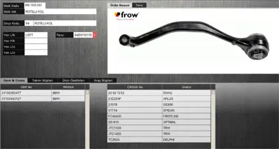 FROW 8061205002 Rotıllı Kol Sol Bmw X3 07- BMTC3862 31100363477 G5910 51630 7841A 27212 31103443127 JTC1128 TC1483 3117801