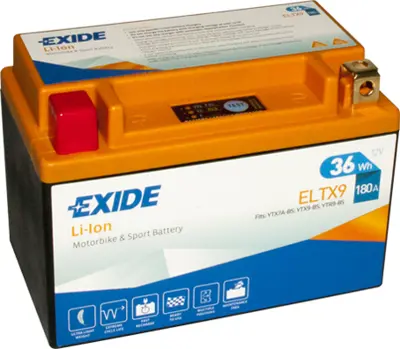 EXIDE ELTX9 Akü Exıde Motorsiklet 3ah 180cca C54 Lithium Motorcycle Li-İon Ters B0 Tırnaksız 150x90x105 