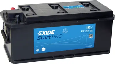 EXIDE EG1355 Aku Exıde 134ah 1000cca D8b Start Pro Duz B3 Tırnaklı 514x175x210 92T30450