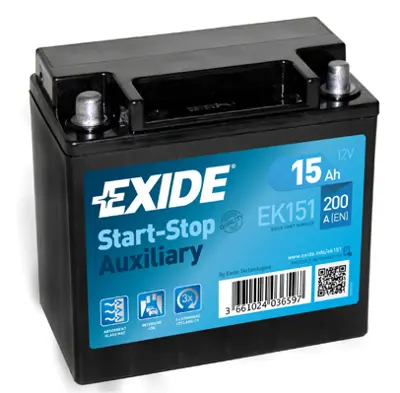 EXIDE EK151 Akü Exıde 15ah 200cca C56 Auxılıary Ters B0 Tırnaksız 150x90x145 CX2310C655AC