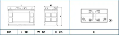 EXIDE EF1202 Akü Exıde 120ah 870cca D2-C13-Track Power Pro Düz B1 Ön Tırnak 349x175x235 
