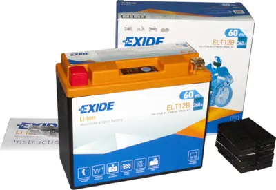 EXIDE ELT12B Akü Exıde Motorsiklet 5ah 260cca C51 Lithium Motorcycle Li-İon Ters B0 Tırnaksız 150x70x130 
