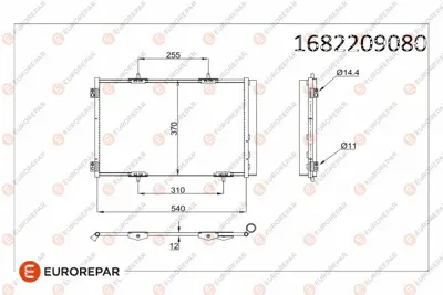 PSA 1682209080 Erp Klıma Radyatoru 207 208 308 2008 C3 Ds3 1.6hdı 1682209080
