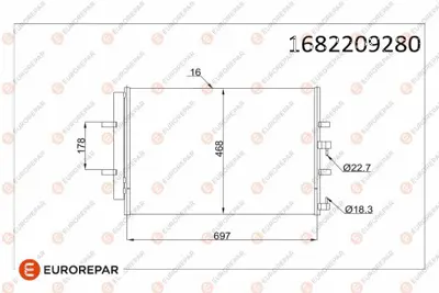 PSA 1682209280 Klıma Radyatoru Ford Transıt V362/V363 2.2 Tdcı 2014- 720×474×12 1682209280