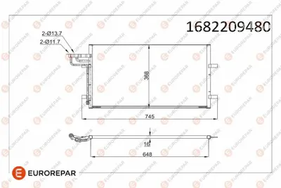 PSA 1682209480 Klıma Radyatoru Ford Focus Cmax 1.6 Tdcı 03-11  1682209480