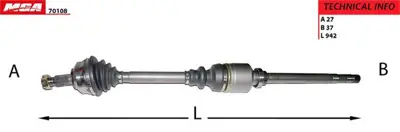 MGA 70108 Aks Kafası Sağ Abssız  Fıat   Scudo Peugeot   Expert - 806 Cıtroen   Jumpy 1.9td  701133 701127 MS7303A MS73 MS7303P 20412056 255188P 701005123380 ARF160611 40019650