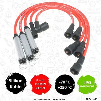 TORK C114 Performans Sılıkon Bujı Kablosu  Opel   Astra F / Kadett E 1.8 2.0 8v 92-98  GHT1251 1612537 DRL251 SSET053 580ZWSETMS 300667 RCOP416 202523 XC242 881612551