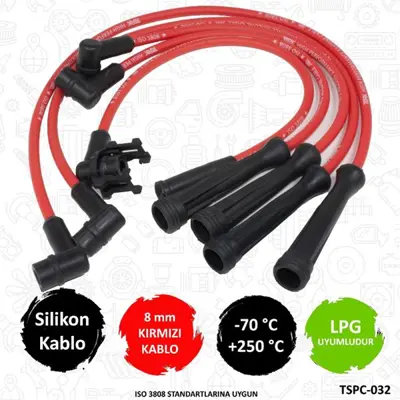 TORK C032 Performans Sılıkon Bujı Kablosu  Renault   R9 / R19 / Express 1.4ie 95 - Clıo I 1.4 97-  7700742835 600104 2456 986356888 RCRN637 7368 LS71 749070 BW250 ZEF735