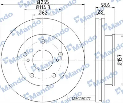 MANDO MBC030177 Dısk On Ad 06> Hılux 2.5d-4d 435120K010 BD1386 T2070V 1421626 6142210 DF1386 18152045137 MDC2303 58152045137 17957