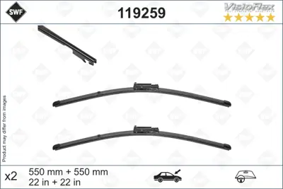 SWF 119259 Sılgı Supurgesı Tk 55+55cm 05-09 Aı.A6 Flat Blade 4F1955425A 4F1955425E DF010 4F1955426B 4F1955425D 4F1955425B 3397118934 3397007084 983503R200 7711170620