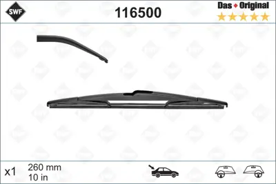 SWF 116500 Sılgı Supurgesı Arka 26cm 13> Dokker 116500 6F145710G V10771010 714209 BSP25037 6F145710C 6F145710B FDR7029 892121 6H145710B