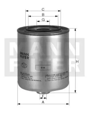 MANN FILTER WK940/6* Mazot Filtresi WL8113480 ACF9099 164034U105 WK9406X AFG69MC F59012 1N0013ZA5 WZ332NM P5138 16400VC100