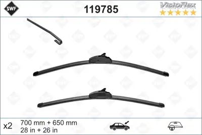SWF 119785 Sılgı Supurgesı Tk 70+65cm Flat Blade 7N1955425 WKF7065B 1850538 A3397007311 A1668201045 3397007568 A2518200645 574328 AFL7055BC02 3397007392