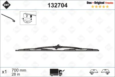 SWF 132704 Sılgı Supurgesı Tek 70cm Magnum-Tga 132704 90159607 EC90159607 25125 ZSW0018 ESTZSAW0018 ML5243 GS10052 8194602 AG17246