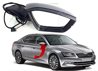 PRO-A 291468 Ayna Komple ( Katlanır Tıp ) Sag Superb 15> 6148735 3V1857508C 3V0857538AGRU 3V0857522