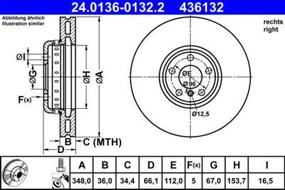 ATE 24 0136-0132 2 Fren Dıskı On Sag Bmw G20 G30 G11 G01 G02 G05 G14 G15 G32 Ix 17> 34116860912341068800