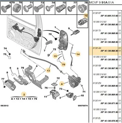 PSA 1613686680 Ön Kapı Kilidi 1613686680