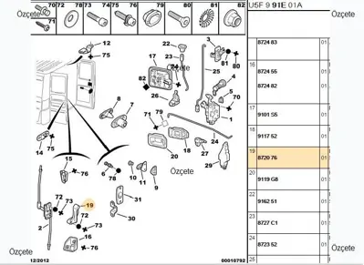 BITAPART BPE283015 Sol Arka Kapi Acma Kolu Boxer 8720.76