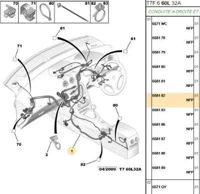 PSA 6581.82 Torpido Tesisati Peugeot P308 T7 