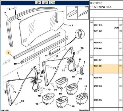 PSA 9334.88 Cam Çıtası  9334.88