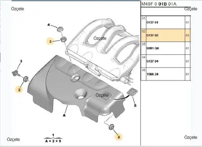 BITAPART BPE260051 Motor Üst Kapagi Sabitleme Plastigi Partner Dw8 5lik 0137.02
