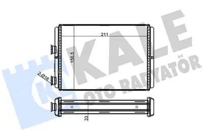 KALE 0183831AB Kalorifer Radyatörü Fiat Doblo 01-Punto 01-Idea 04-Lancia Ypsilon 03-Ac+klimasi 