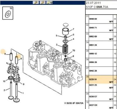 PSA 0220.91 Subap Gaydi  Tud5  106 / Saxo 22091 0220.91 22091 22091 