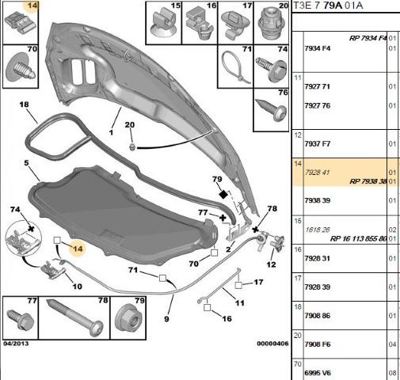 PSA 7938.38 Kaput Tel Agrafı 7938.38