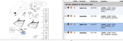 PSA 96627149 Sis Lambası Sol Tanım 6q Antara 4806037 96627149
