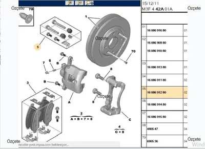 BITAPART BPE304007 On Kaliper Tamir Takimi 301/C Elysee/308 T9 77367593 1608691280