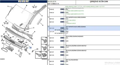 PSA 16799801XT Ön Cam Izgara Sol Bakalıt 16799801XT