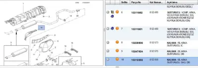 PSA 13312202 Sus.Isı Kalkanı Arka Sağ Dış X16xer Insı 13247825 13312202 852481 852556