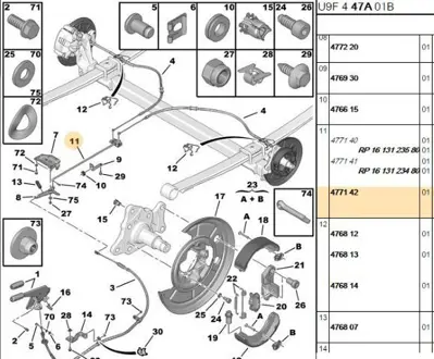 PSA 4771.42 El Fren Telı Baglan Çubuk 4771.42