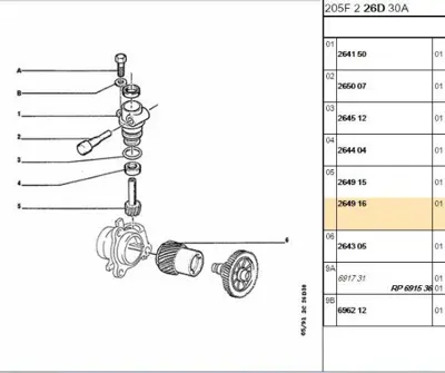 PSA 2649.16 Kilometre Dişlisi 2649.16
