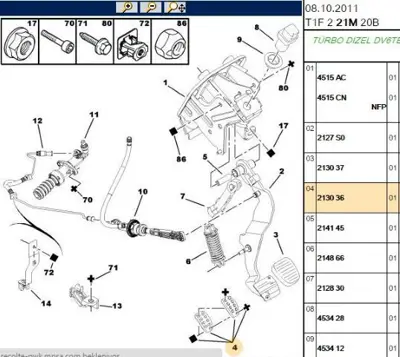 PSA 2130.36 Debriyaj Pedal Lastiği  2130.36