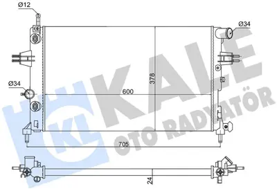 KALE 363860 Su Radyatoru [brazing Versiyonu Kl363700] Opel Astra G ; Zafira A 1.4/1.6/1.8/2. 