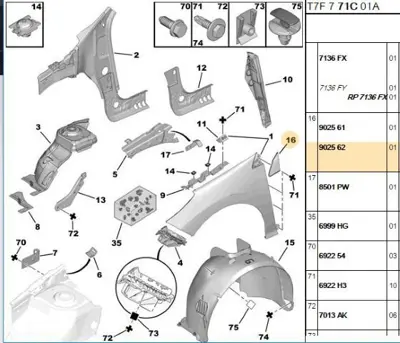 PSA 9025.62 Çamurluk Kapak 902562