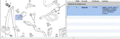 PSA 9226186 Emniyet Kemer Kapağı Arka CORSAC-Com-C 197595 9226186